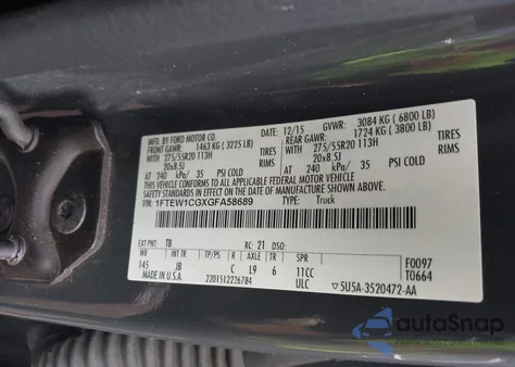 2016 Ford F-150 Xlt from USA, damaged, VIN 1FTEW1CGXGFA58689